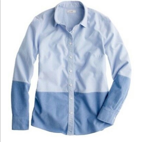J. Crew Tops - Jcrew blue colorblock boy oxford shirt